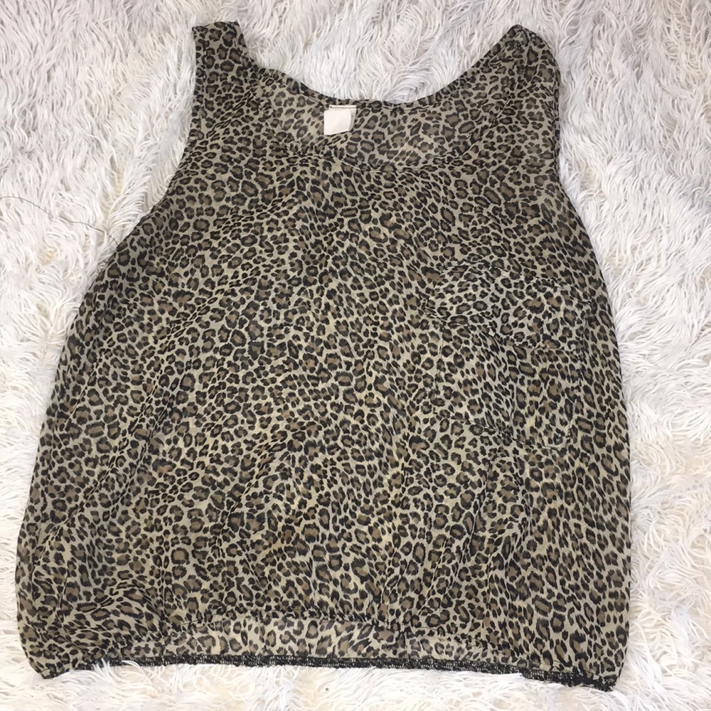 Cheetah / leopard print sheer tank top